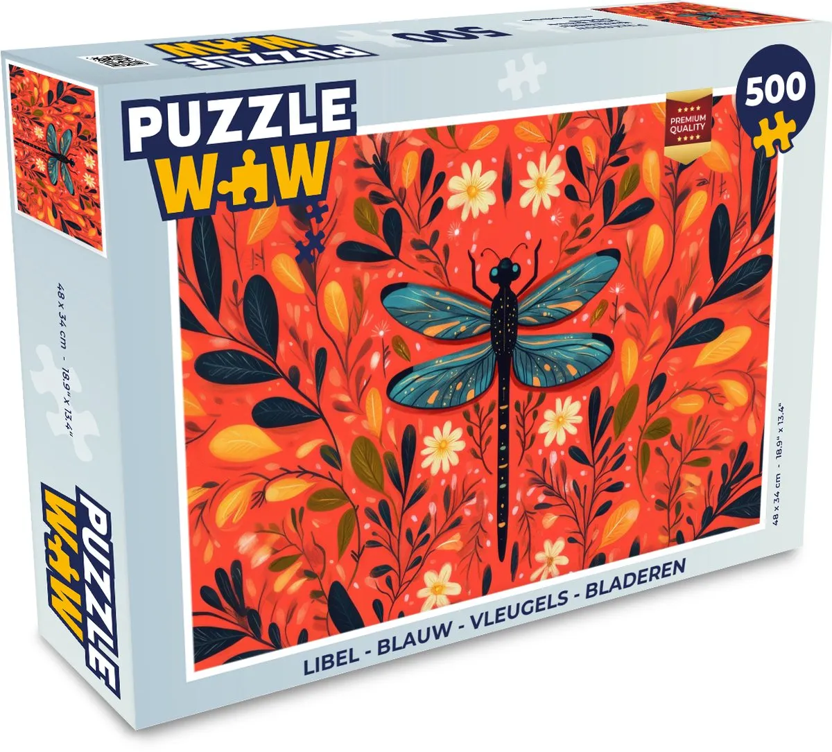PuzzleWow Libel Puzzel 500 Stuks - Kleurrijk