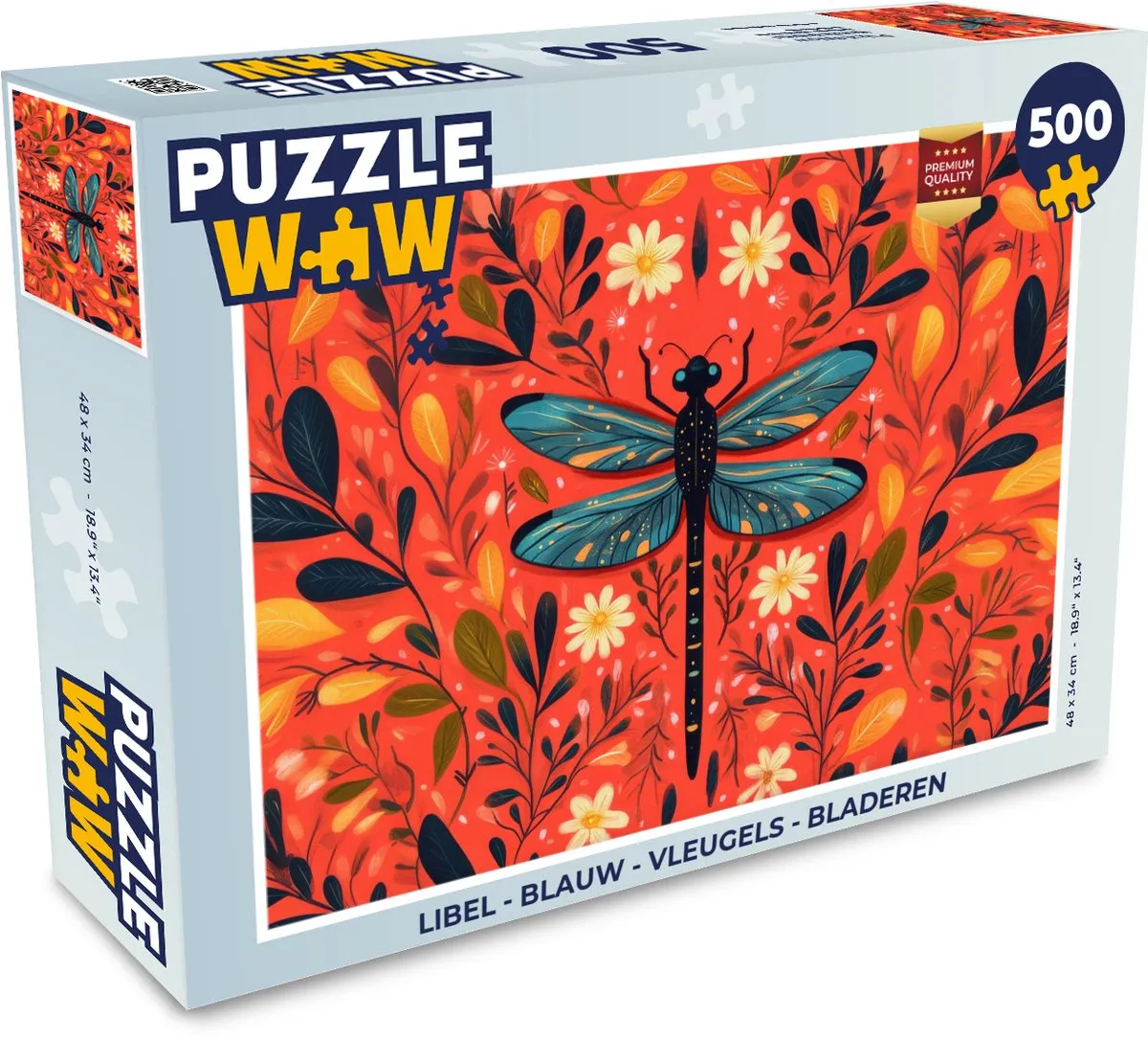 PuzzleWow Libel Puzzel 500 Stuks - Kleurrijk