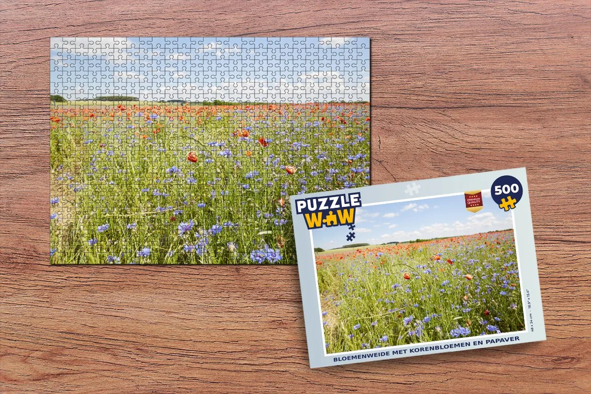 PuzzleWow Bloemenweide Legpuzzel 500 Stuks - Multicolor