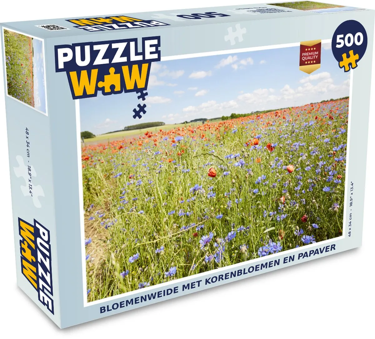 PuzzleWow Bloemenweide Legpuzzel 500 Stuks - Multicolor