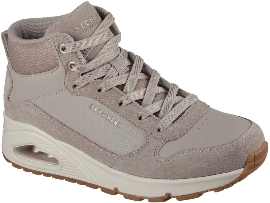 Skechers Uno Stacre Shine Dames Sneakers 178208 - Beige - afbeelding 3 van 6
