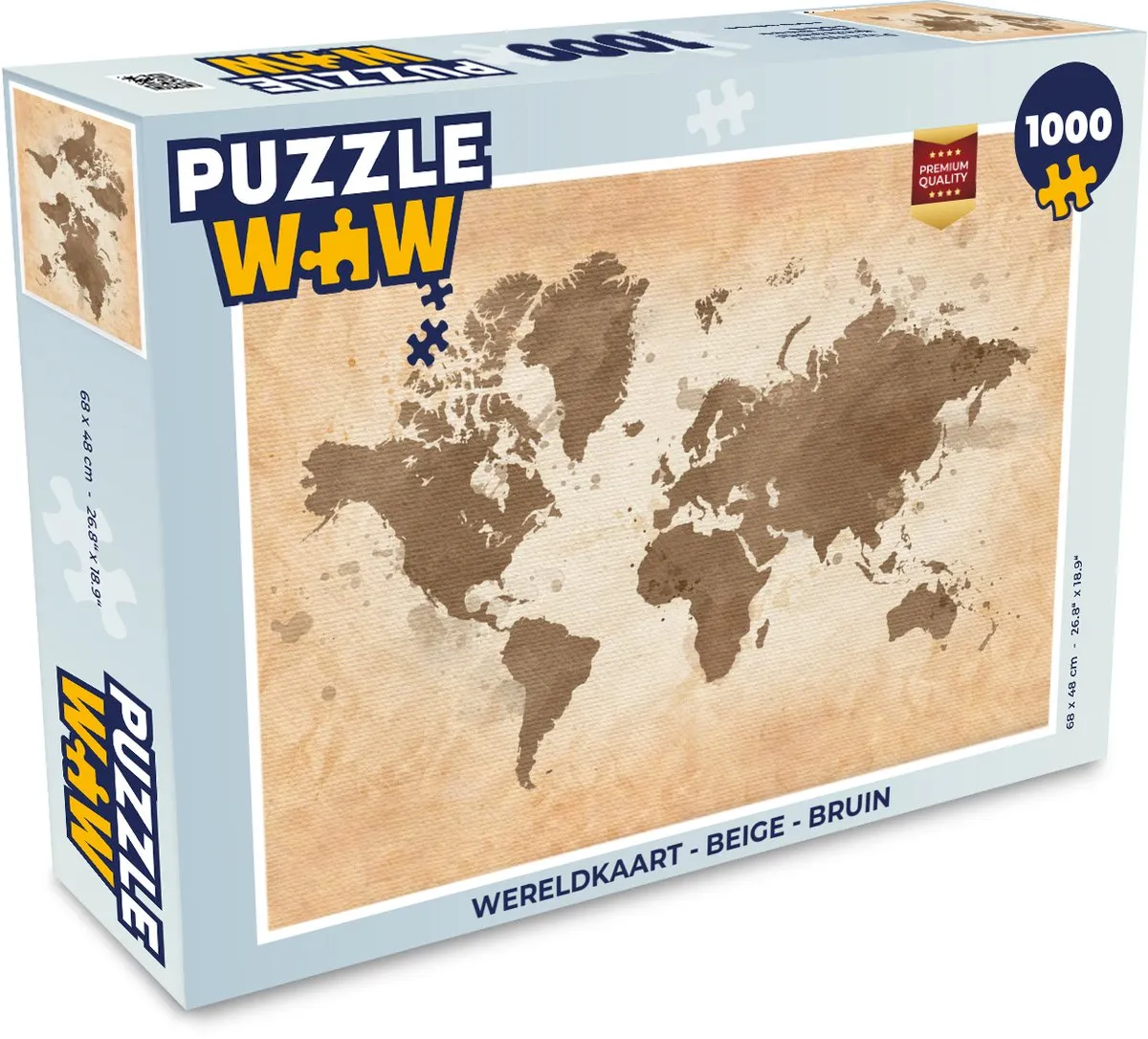 PuzzleWow Wereldkaart Legpuzzel 1000 Stuks