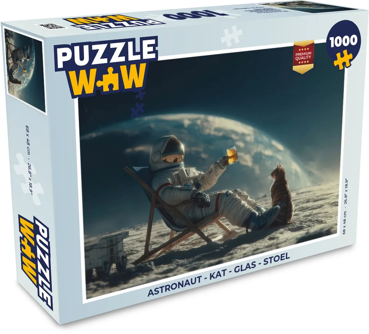 PuzzleWow Astronaut Kat Glas Stoel Puzzle