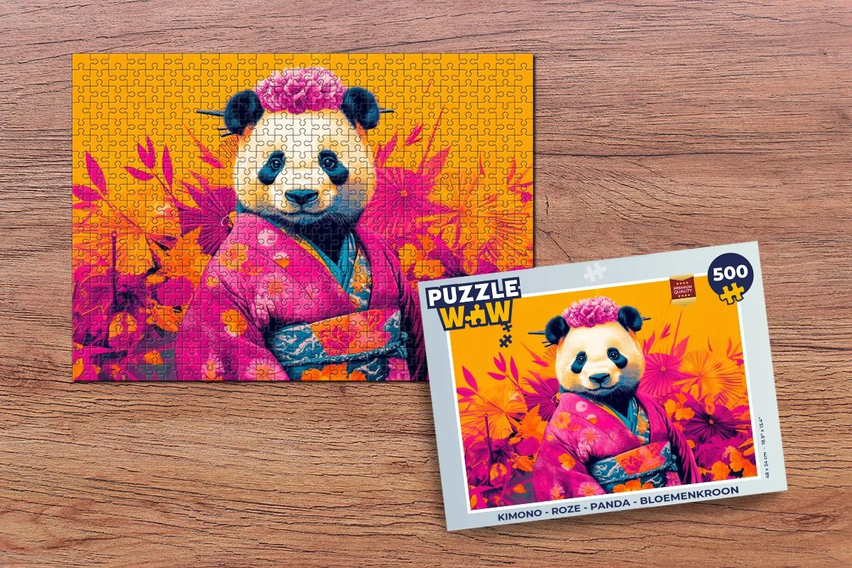 PuzzleWow Kimono Panda Legpuzzel 500 Stuks - MPN 8721375323427
