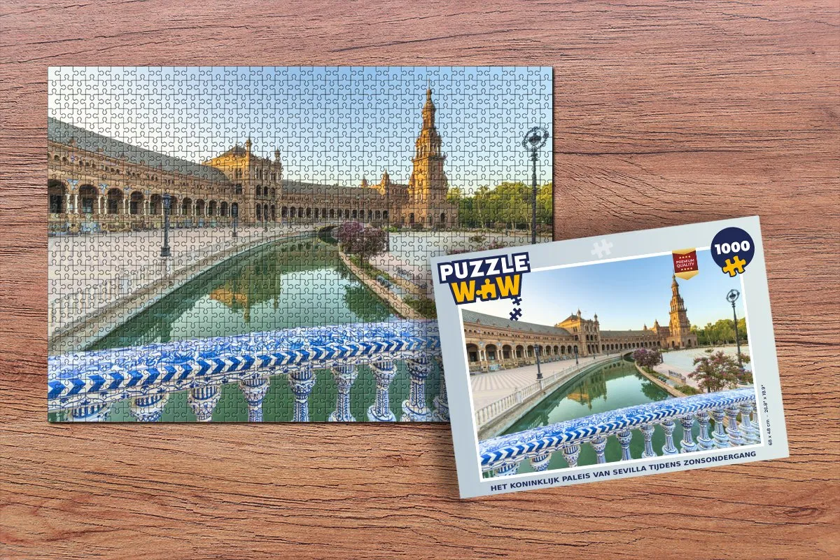 PuzzleWow Sevilla Zonsondergang Legpuzzel 1000 Stuks - Multicolor