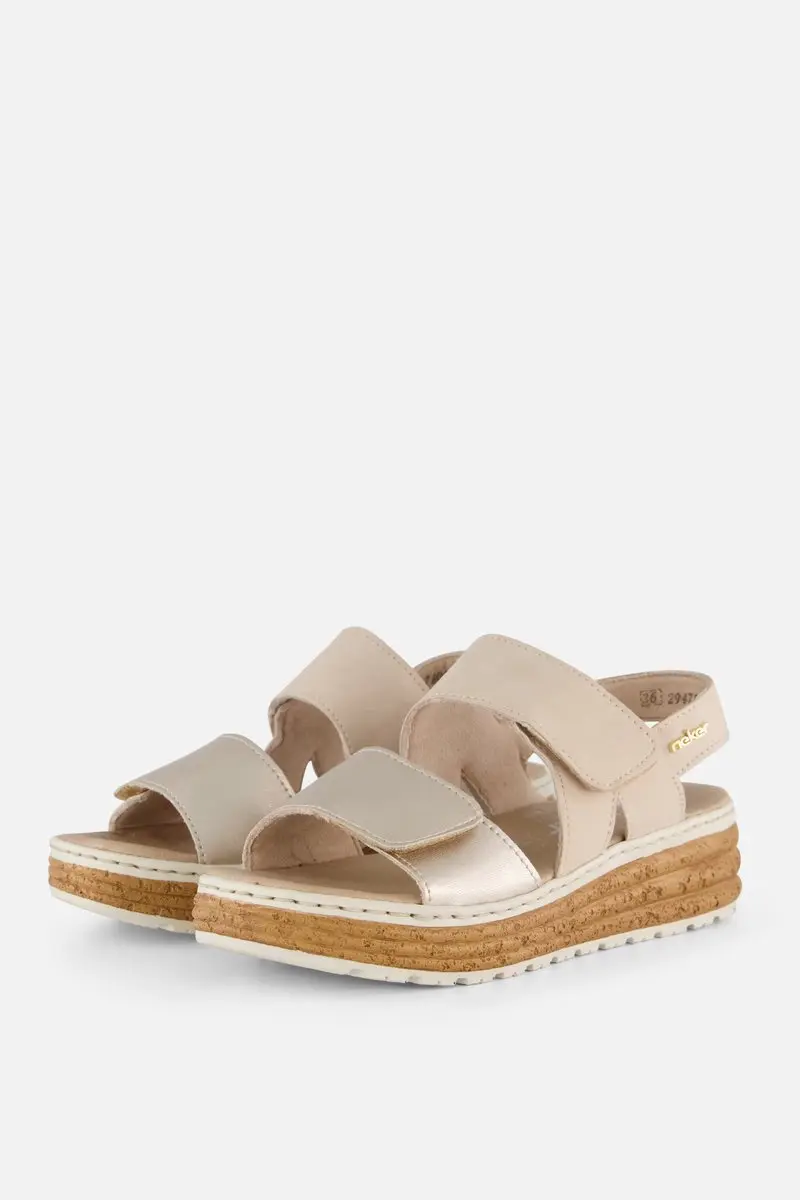 Rieker Sandalen beige Textiel
