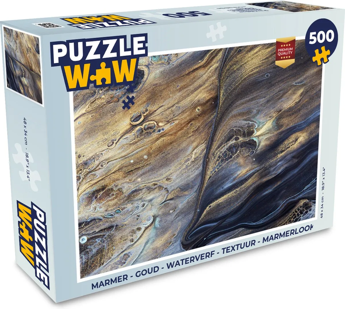PuzzleWow Marmerlook Legpuzzel 500 Stuks - Multicolor
