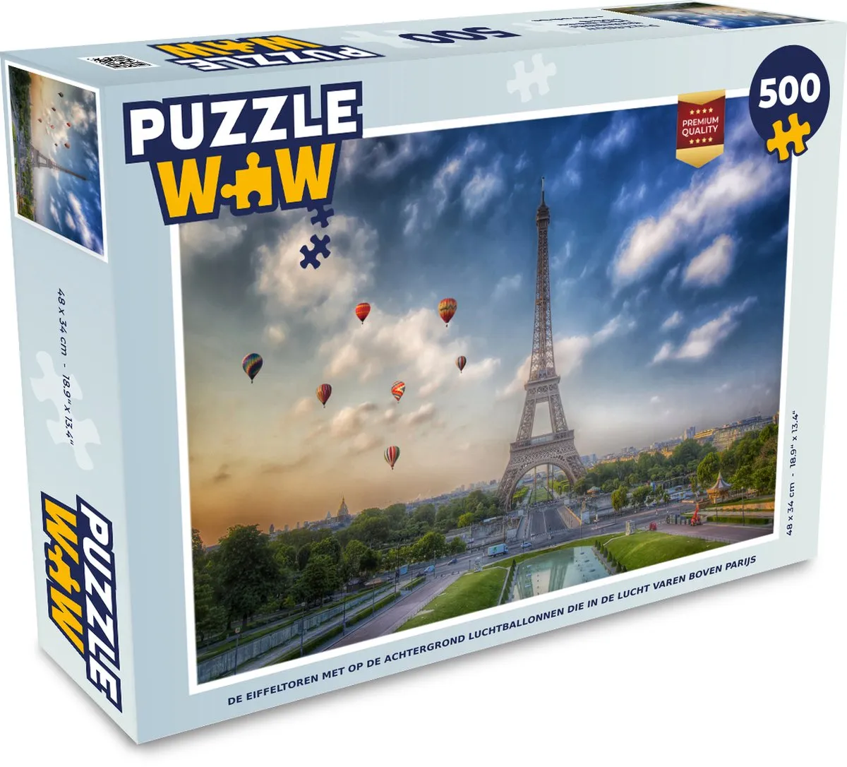 PuzzleWow Legpuzzel De Eiffeltoren 500 Stuks - Multicolor