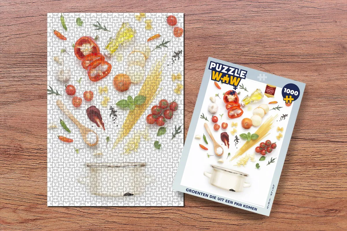 PuzzleWow Groenten uit een Pan Legpuzzel 1000 Stuks - Multicolor