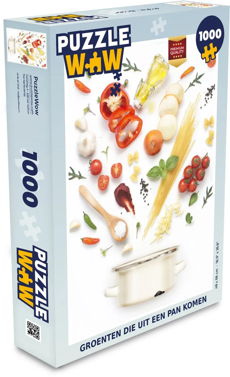 PuzzleWow Groenten uit een Pan Legpuzzel 1000 Stuks