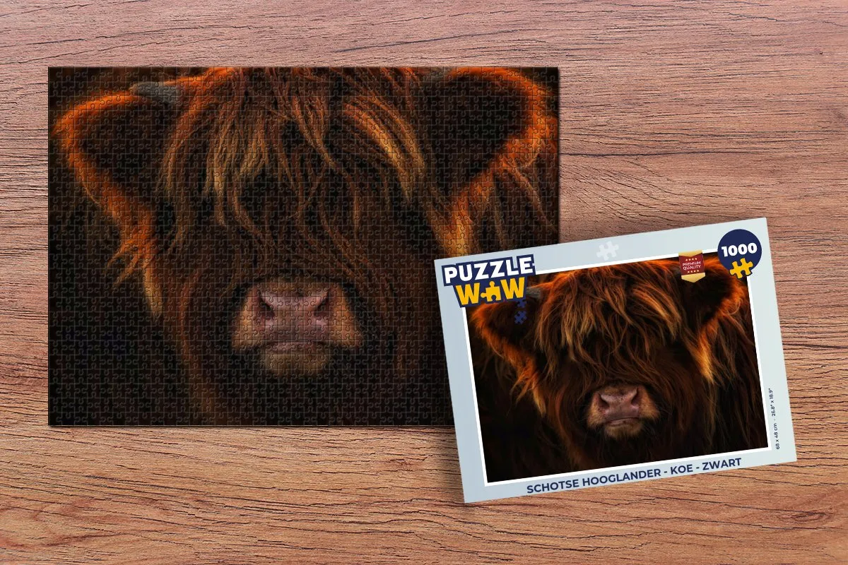 PuzzleWow Schotse Hooglander Legpuzzel 1000 Stuks - Multicolor