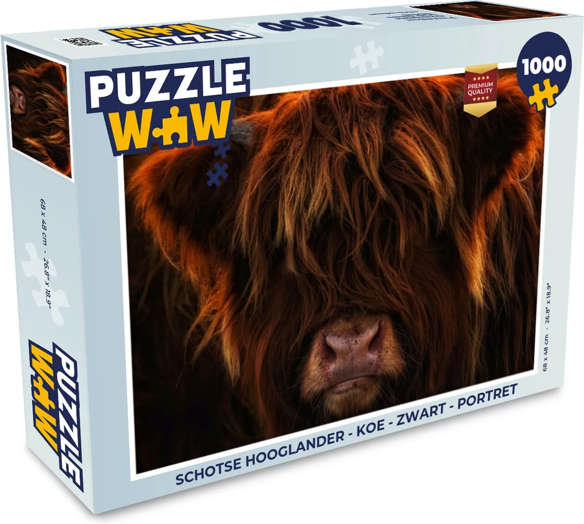 PuzzleWow Schotse Hooglander Legpuzzel 1000 Stuks - Multicolor