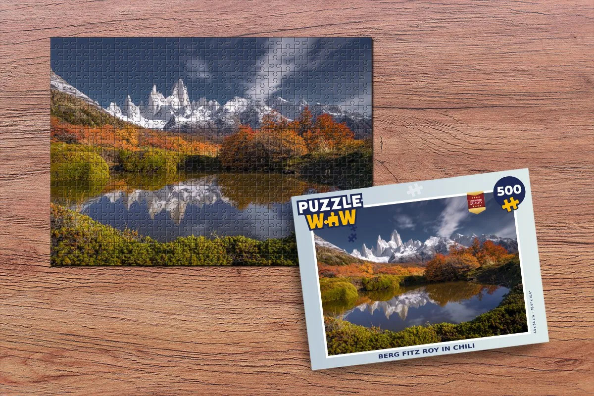 PuzzleWow Fitz Roy Chili Legpuzzel 500 Stuks - Multicolor