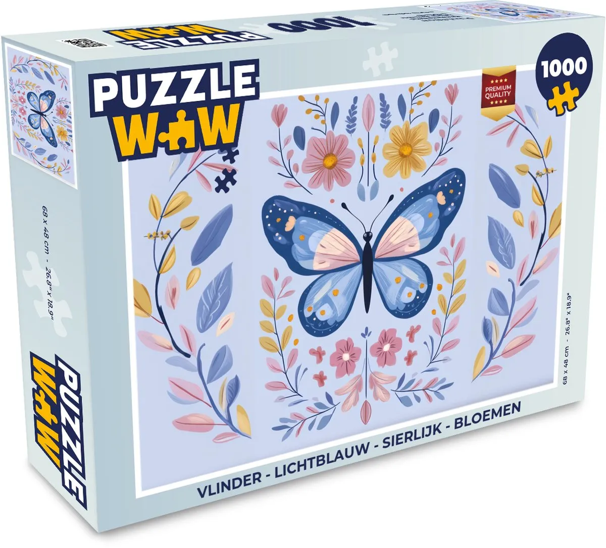 PuzzleWow Vlinder Bloemen Legpuzzel 1000 Stuks