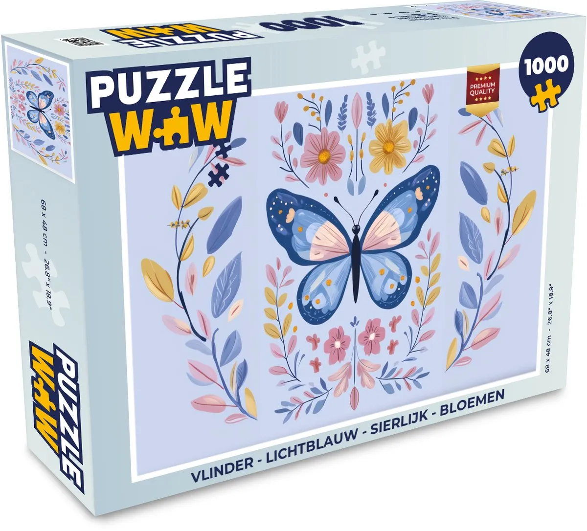 PuzzleWow Vlinder Bloemen Legpuzzel 1000 Stuks - MPN 8721414223107