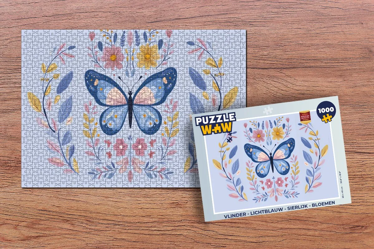PuzzleWow Vlinder Bloemen Legpuzzel 1000 Stuks - MPN 8721414223107