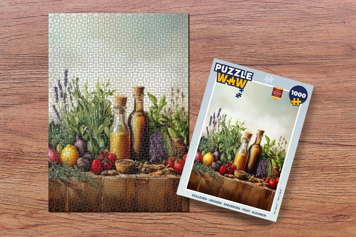PuzzleWow Stilleven Kruiden Specerijen Fruit Legpuzzel 1000 Stuks - 1000 Puzzeldelen