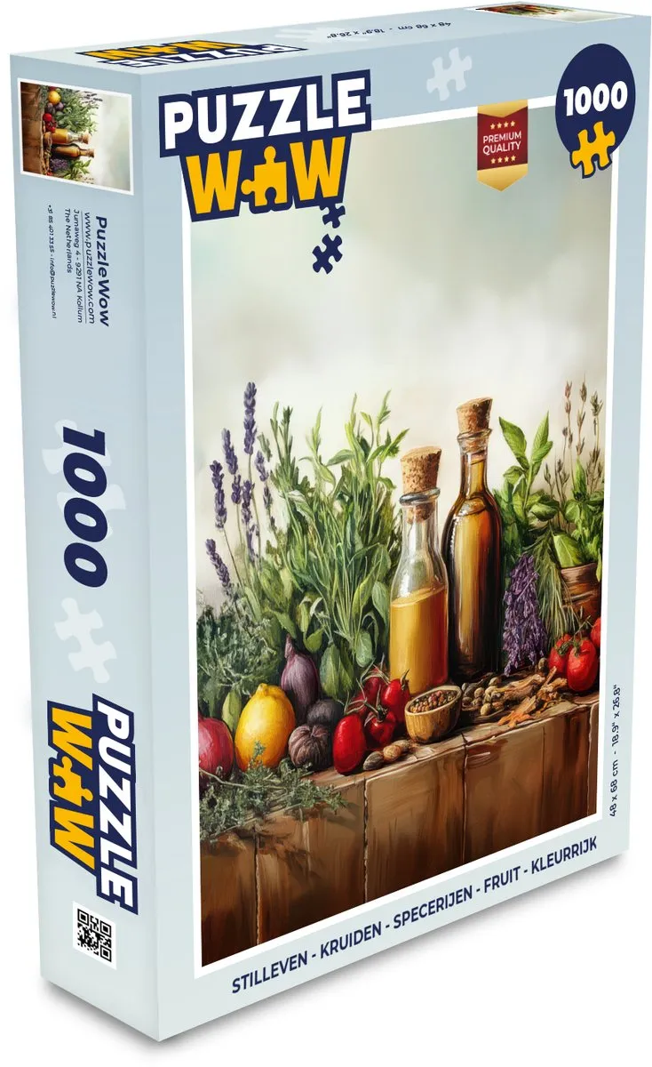 PuzzleWow Stilleven Kruiden Specerijen Fruit Legpuzzel 1000 Stuks - 1000 Puzzeldelen