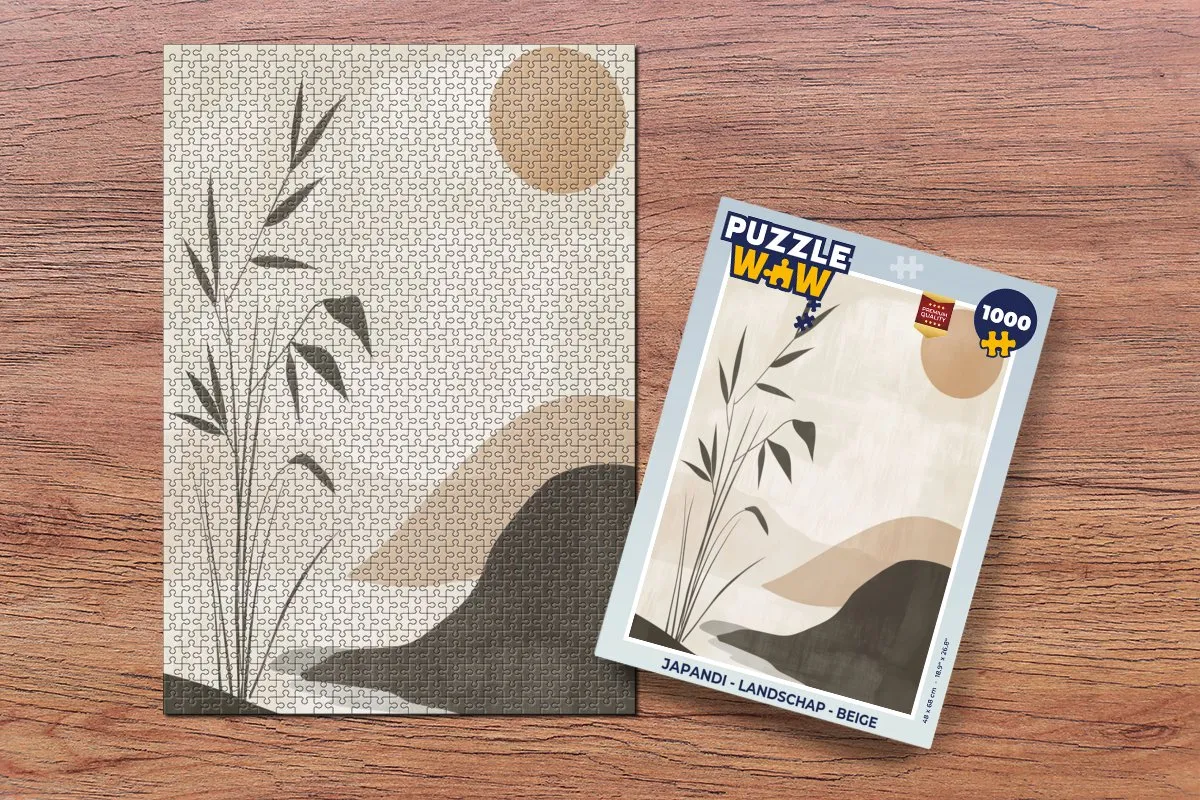 PuzzleWow Japandi Legpuzzel 1000 Stuks - Beige