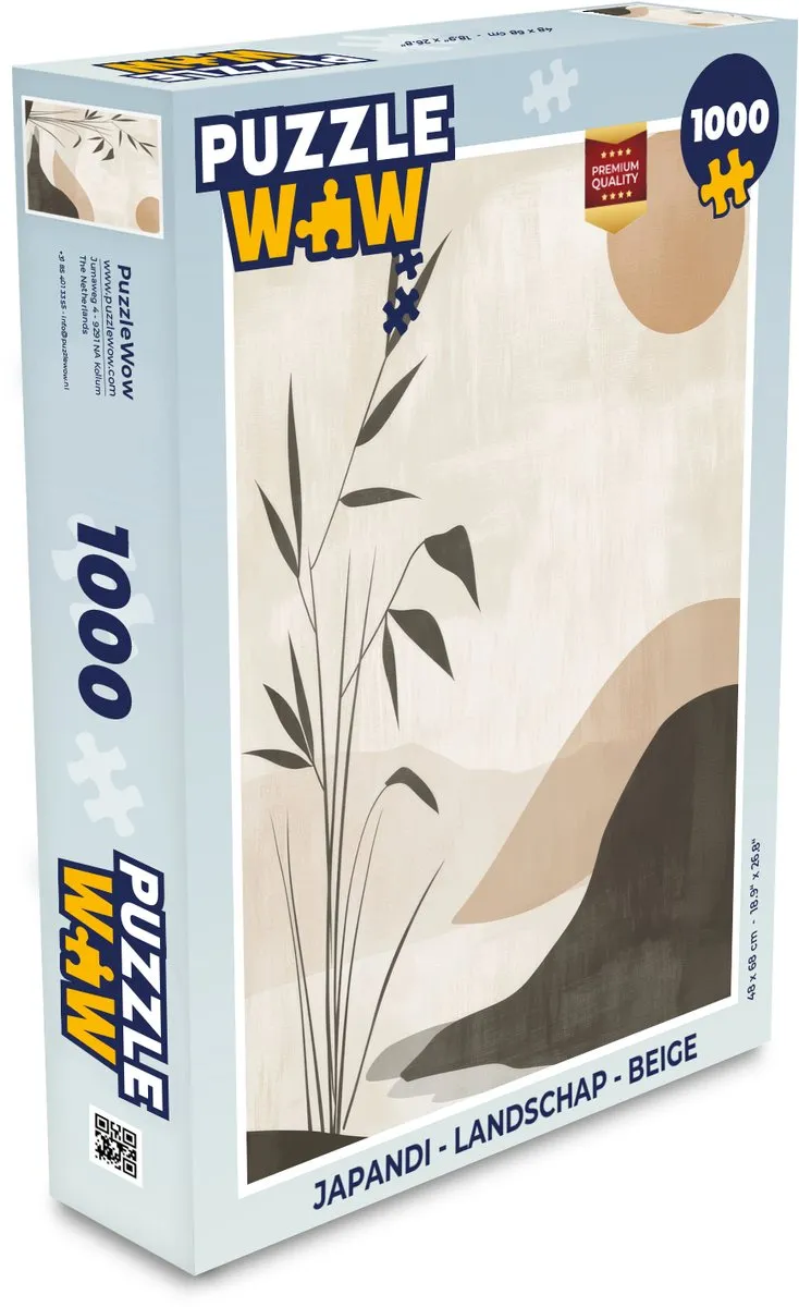 PuzzleWow Japandi Legpuzzel 1000 Stuks - Beige