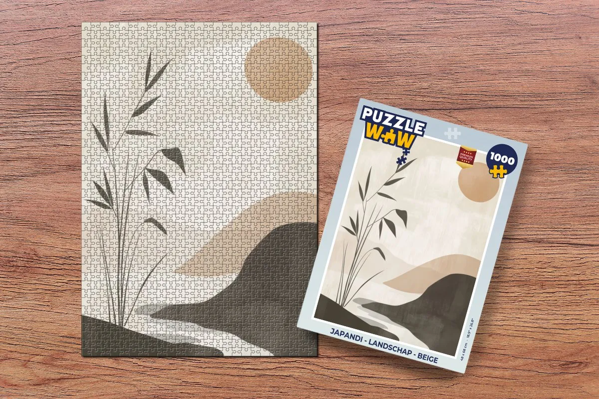 PuzzleWow Japandi Legpuzzel 1000 Stuks - Beige