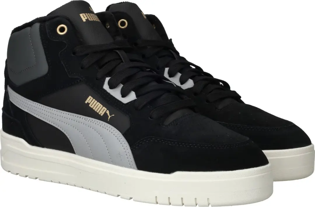 PUMA Shuffle Downtown Mid WTR Sneakers - Black/Gold - afbeelding 4 van 6