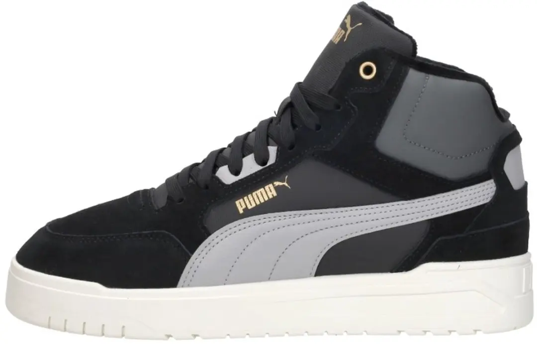 PUMA Shuffle Downtown Mid WTR Sneakers - Black/Gold - afbeelding 2 van 6
