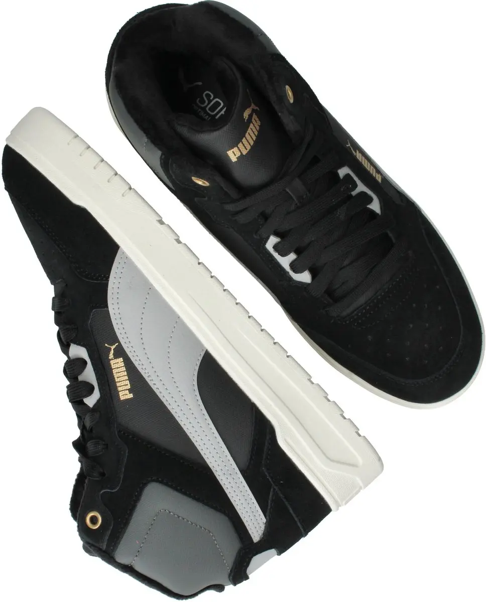 PUMA Shuffle Downtown Mid WTR Sneakers - Black/Gold - afbeelding 6 van 6