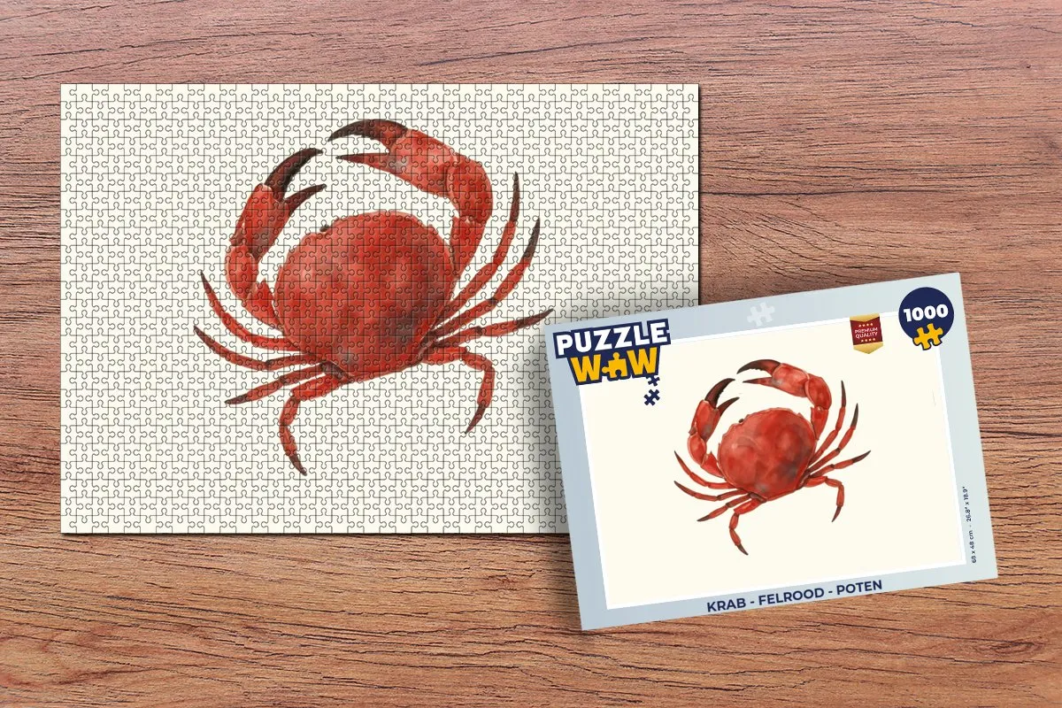 PuzzleWow Krab Legpuzzel 1000 Stuks - Felrood