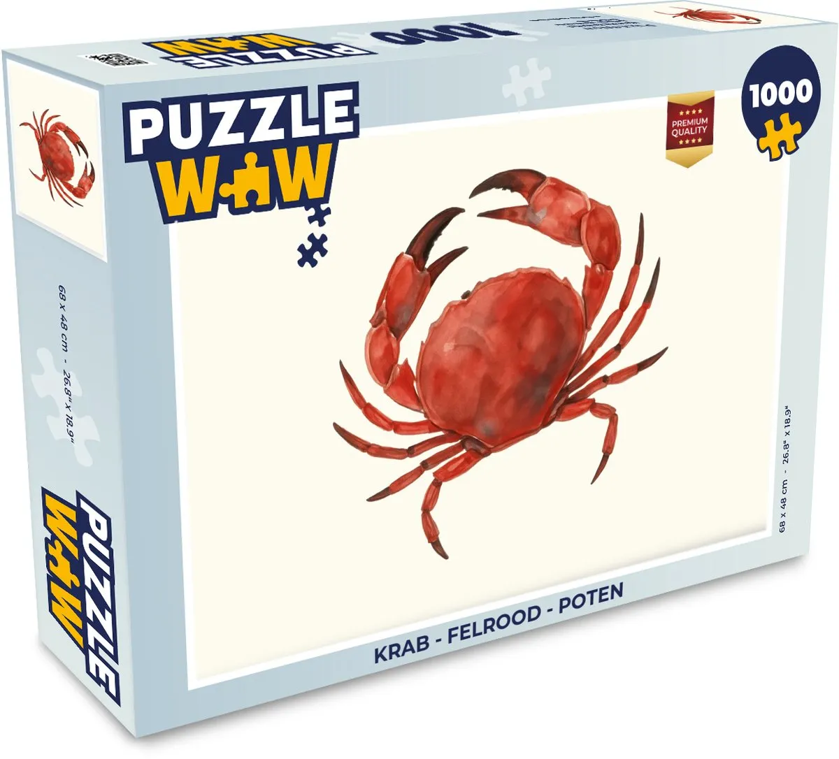 PuzzleWow Krab Legpuzzel 1000 Stuks - Felrood