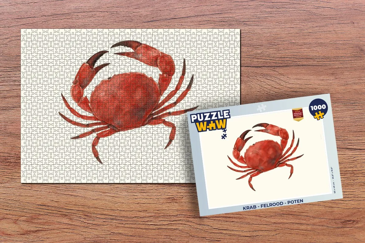 PuzzleWow Krab Legpuzzel 1000 Stuks - Felrood