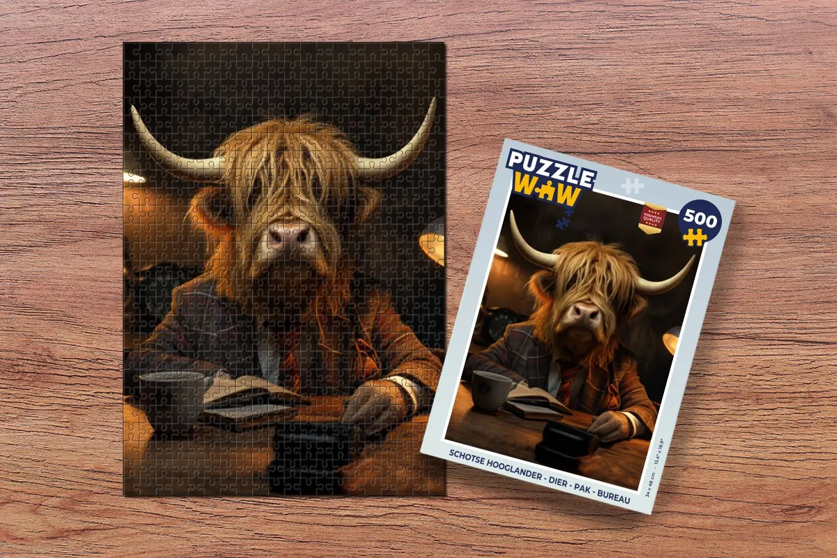 PuzzleWow Schotse Hooglander Puzzle - 1000 Stuks