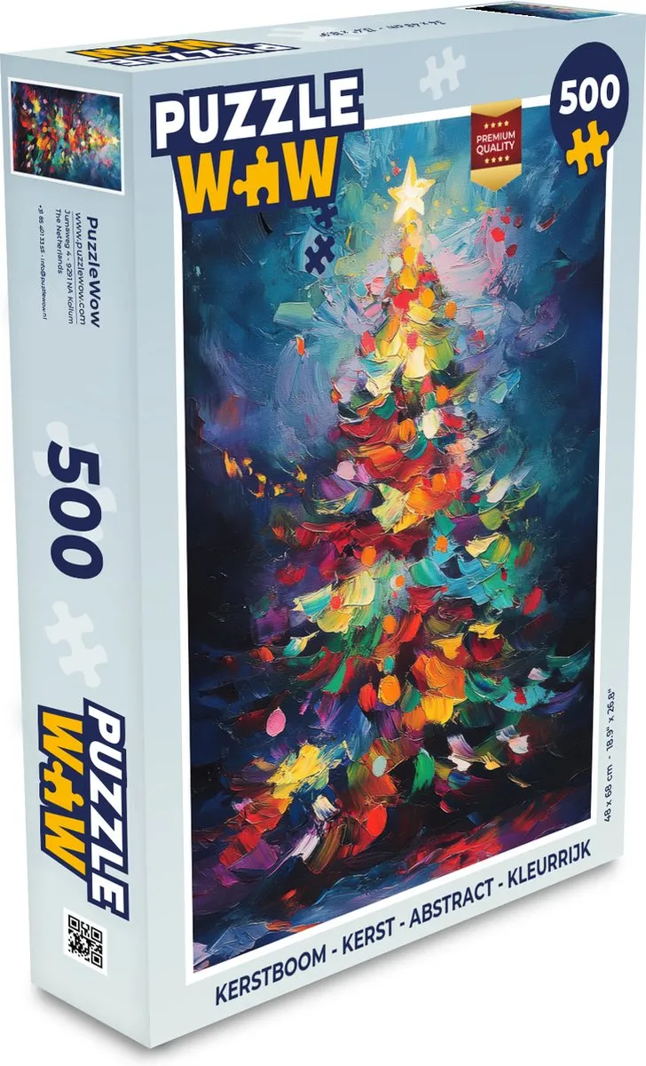 PuzzleWow Kerstboom Abstract Legpuzzel 500 Stuks