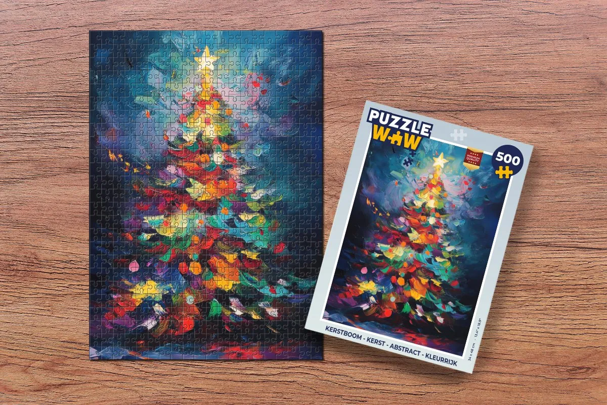 PuzzleWow Kerstboom Abstract Legpuzzel 500 Stuks