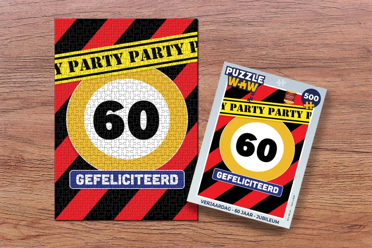 PuzzleWow Verjaardag Jubileum Legpuzzel 500 Stuks - Multicolor