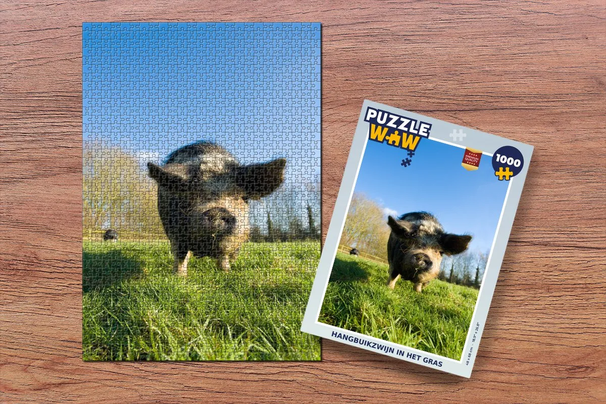 PuzzleWow Hangbuikzwijn Legpuzzel 1000 Stuks - Multicolor