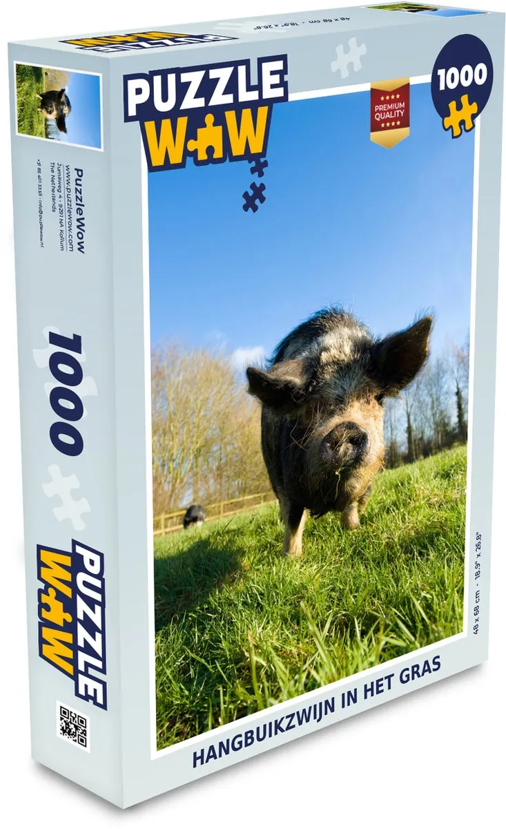 PuzzleWow Hangbuikzwijn Legpuzzel 1000 Stuks