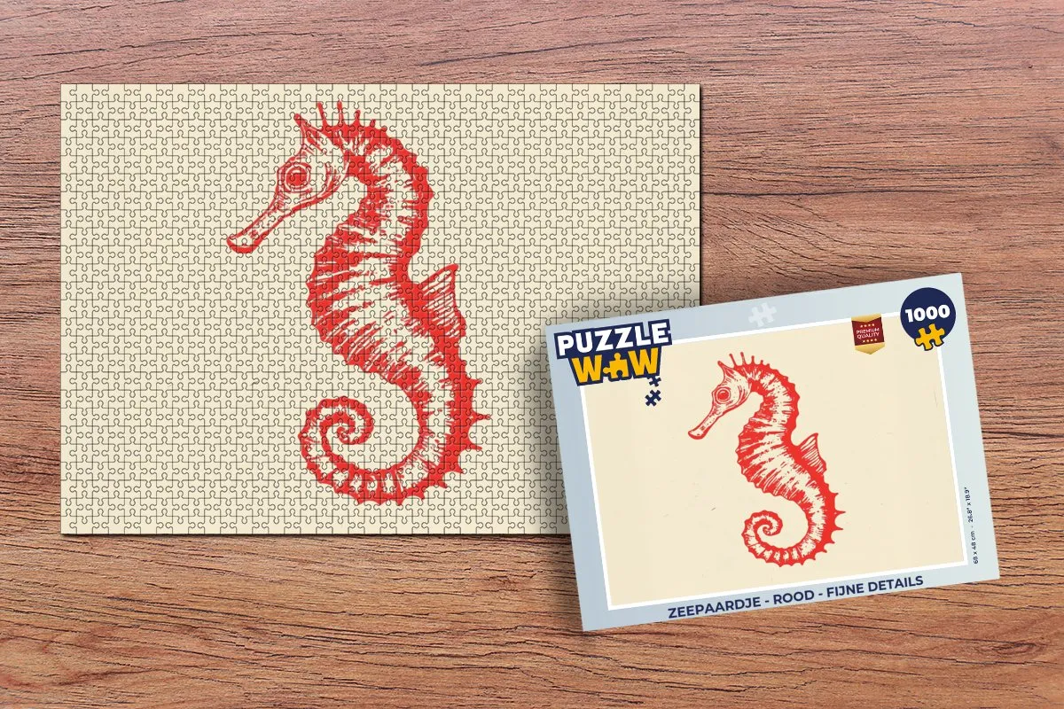 PuzzleWow Zeepaardje Legpuzzel 1000 Stuks - Rood