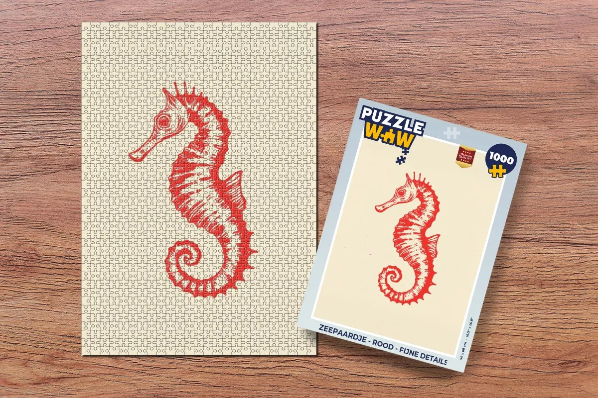 PuzzleWow Zeepaardje Legpuzzel 1000 Stuks - Rood