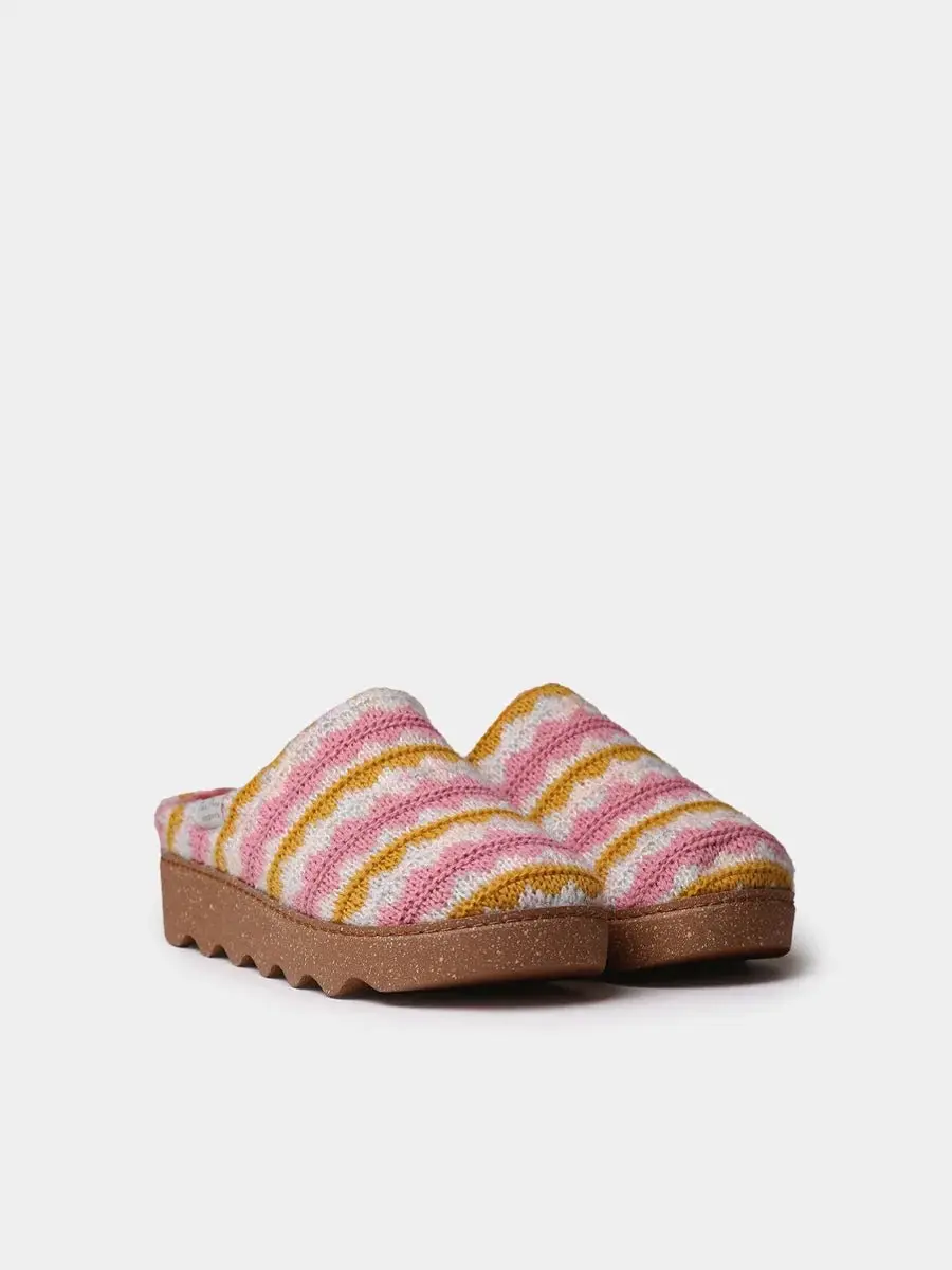 Veelkleurige platformklomp voor dames