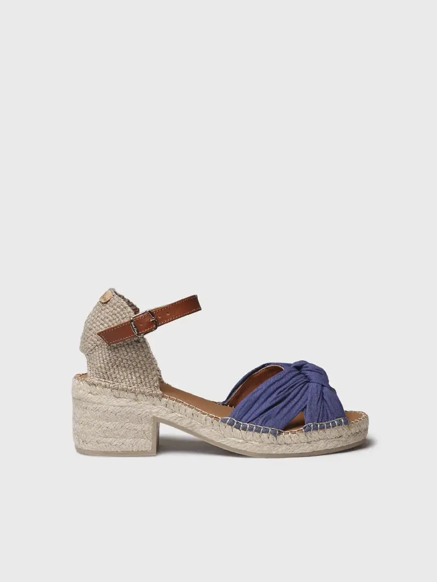 Espadrilles met lage hak en knoop voor dames