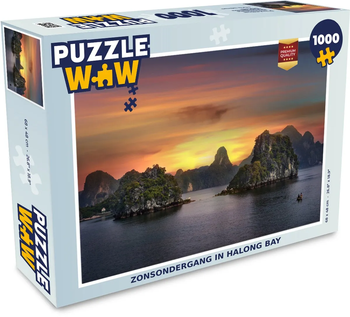 PuzzleWow Zonsondergang Halong Bay Legpuzzel 1000 Stuks