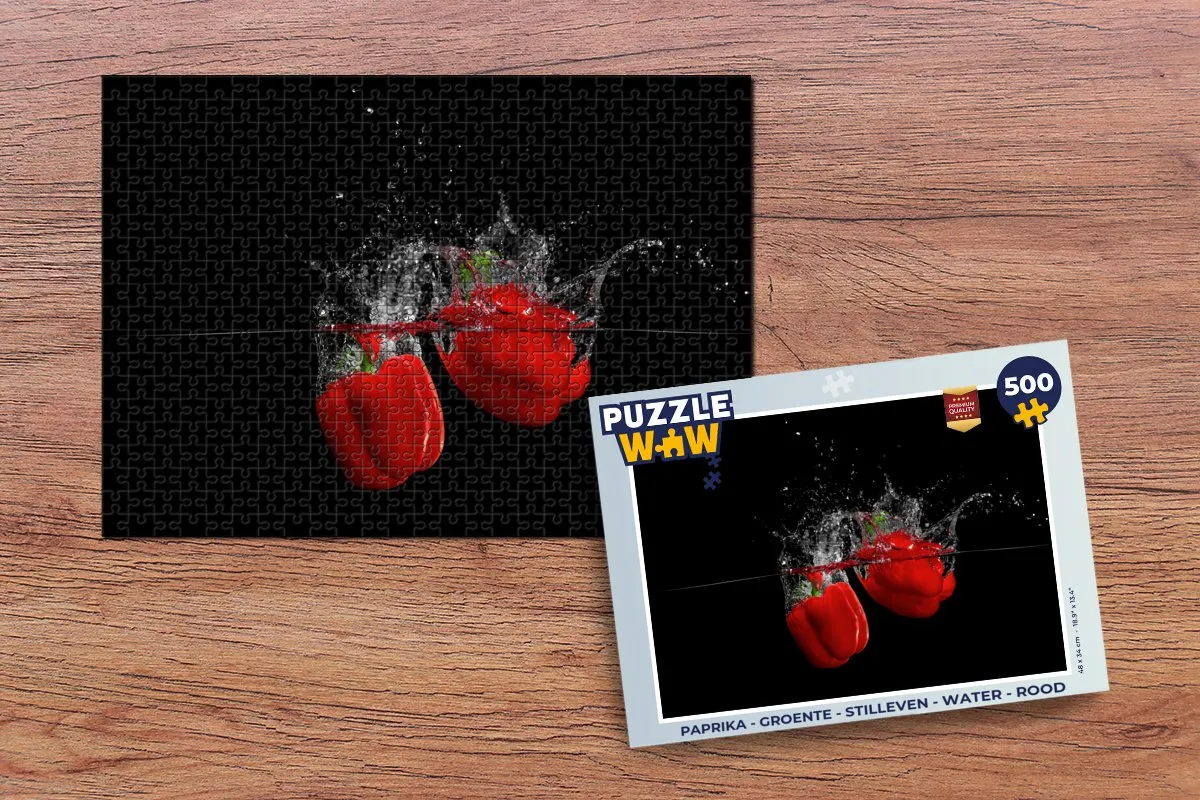 PuzzleWow Paprika Stilleven Legpuzzel 500 Stuks - Multicolor
