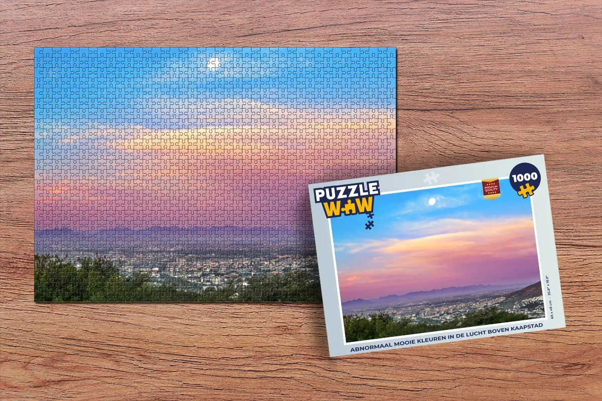 PuzzleWow Kaapstad Lucht Zuid-Afrika Legpuzzel 1000 Stuks - Multicolor
