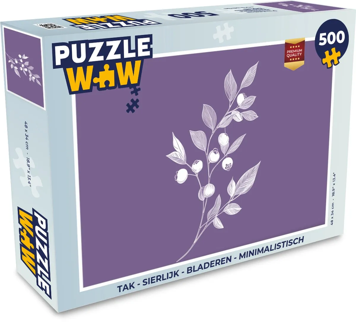 PuzzleWow Tak Bladeren Legpuzzel 500 Stuks - Bosbessen
