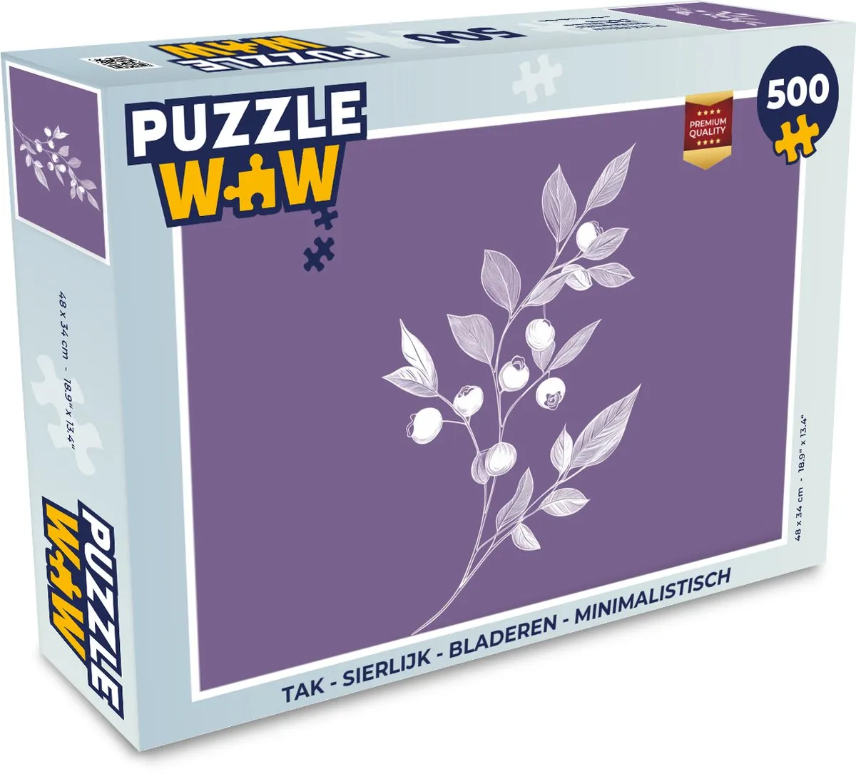 PuzzleWow Tak Bladeren Legpuzzel 500 Stuks - Bosbessen