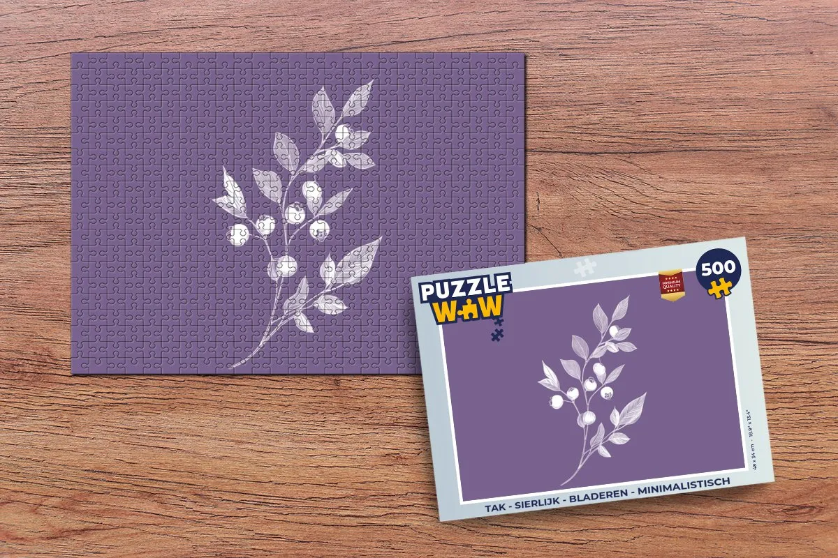 PuzzleWow Tak Bladeren Legpuzzel 500 Stuks - Bosbessen