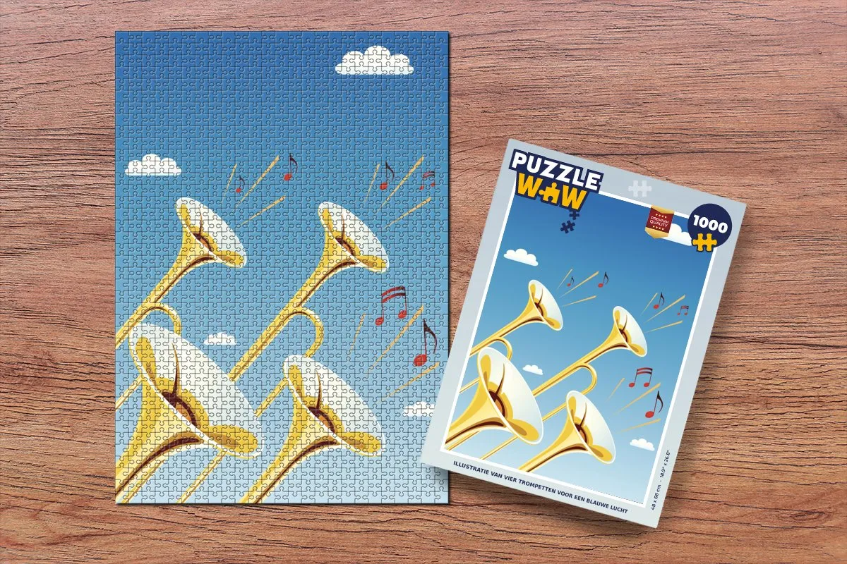 PuzzleWow Legpuzzel 1000 Stuks Trompetten Multicolor