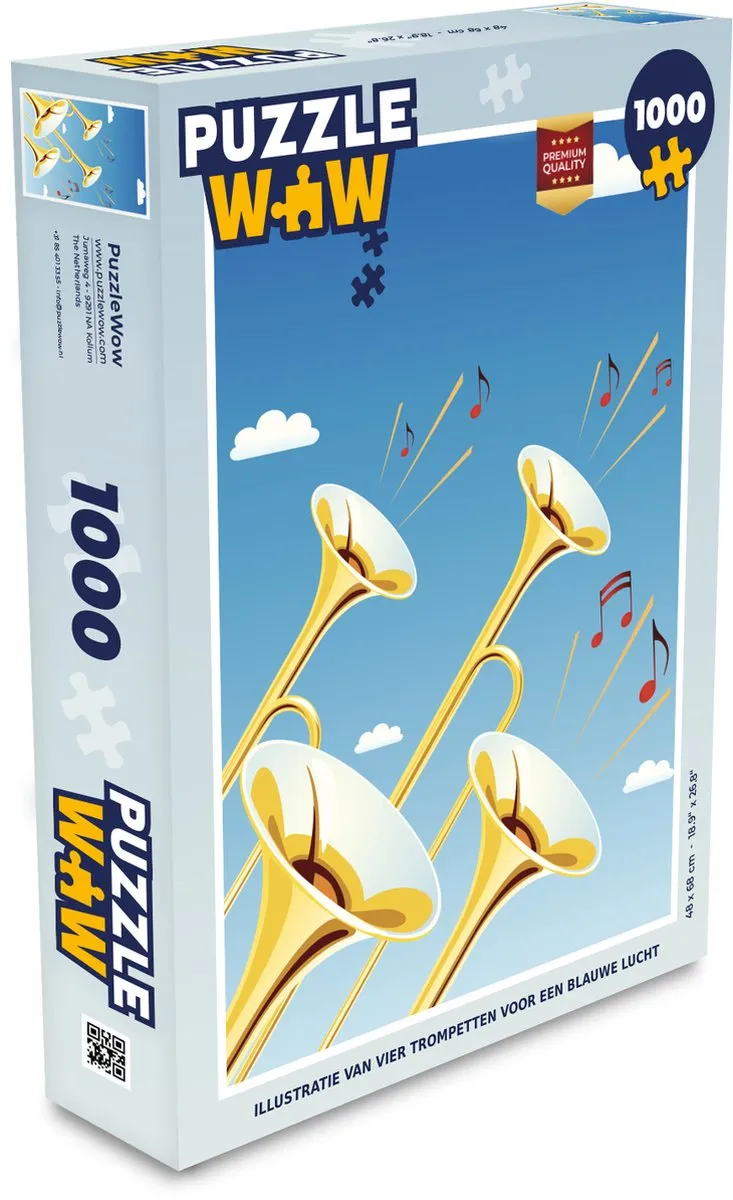 PuzzleWow Legpuzzel 1000 Stuks Trompetten Multicolor