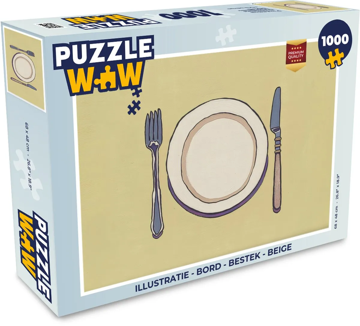PuzzleWow Legpuzzel 1000 Stuks - Beige Illustratie